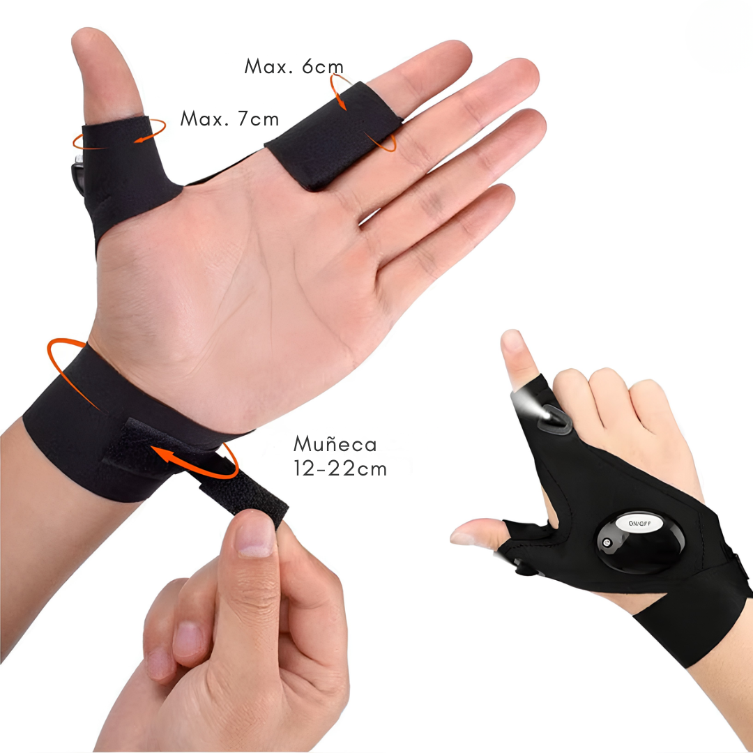 Guantes con luz led