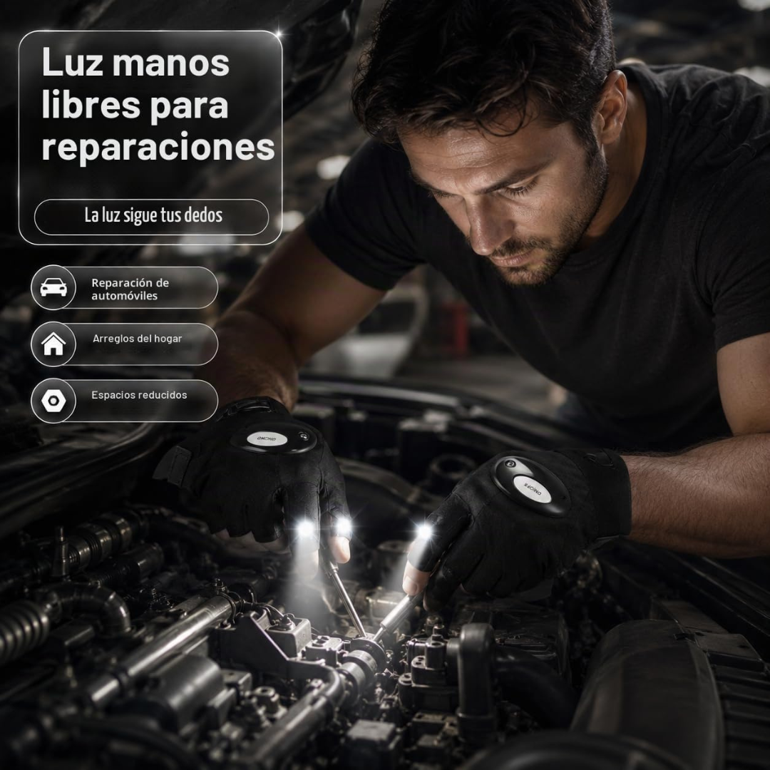 Guantes con luz led